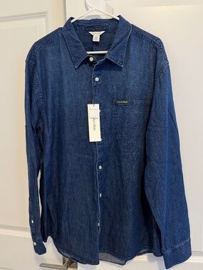 Calvin Klein Men Denim Shirt XL NWT